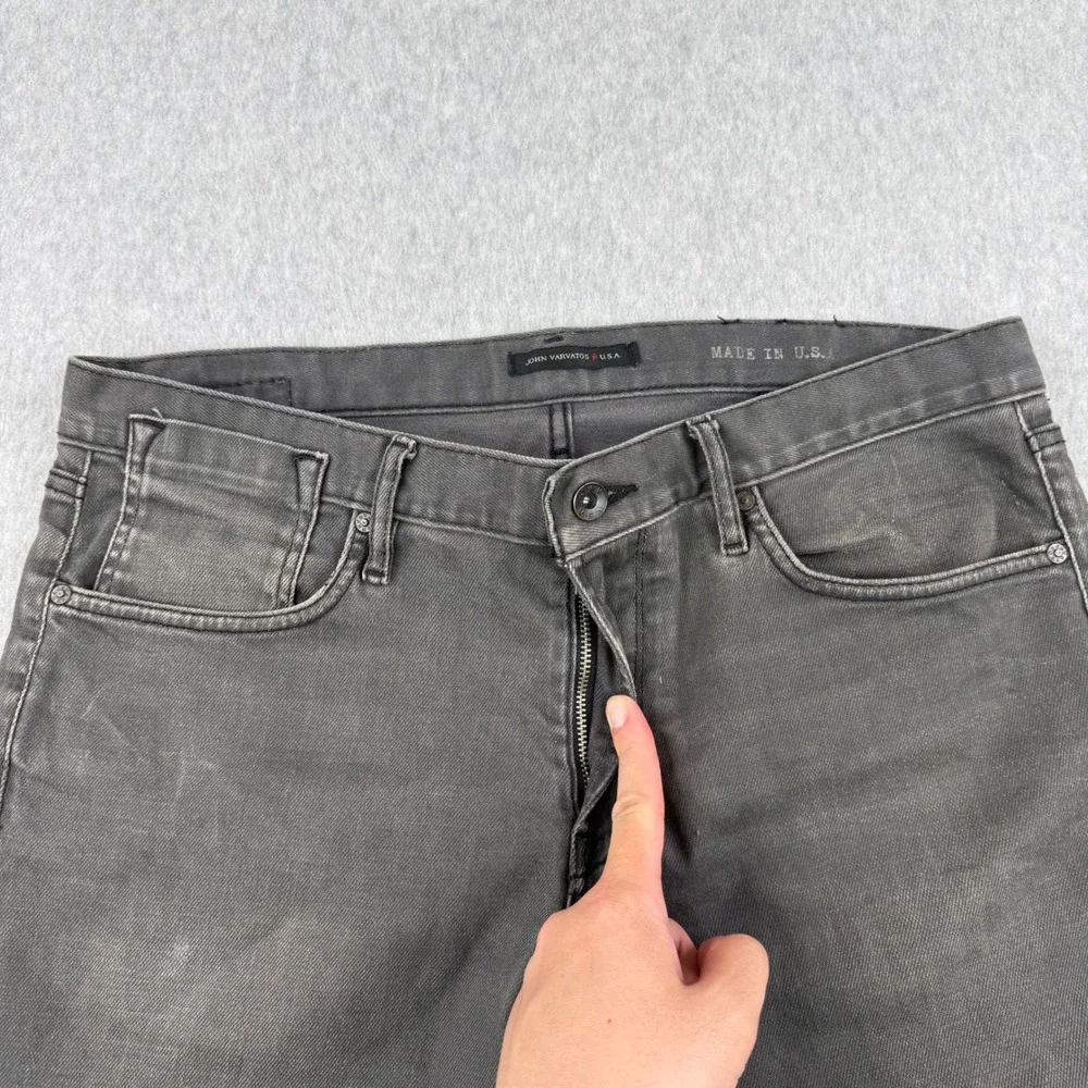 John Varvatos Jeans Mens 34x30 Gray Bowery Slim Straight Made in USA‎ Casual